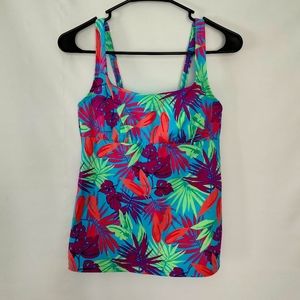 NWT Lands' End Tropical Palm Print Square Neck Tankini Swim Top Sizes 2 & 4
